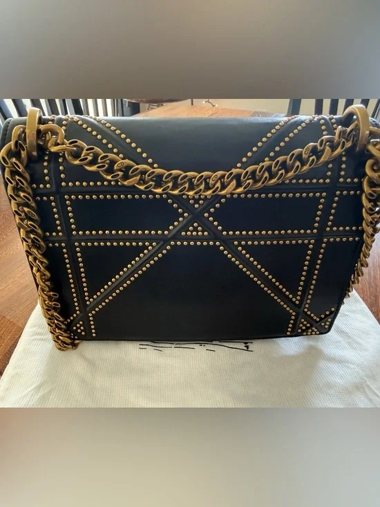 Lambskin Studded Medium Diorama Flap Bag Black Gently Worn - Picture 12 of 16